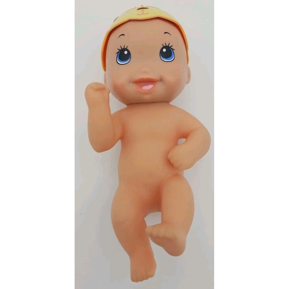 2017 LAUER/JUST PLAY WEE WATER BABIES DOLL 5 IN WEARING FOX HAT, BLUE BLACK EYES - Picture 8 of 8